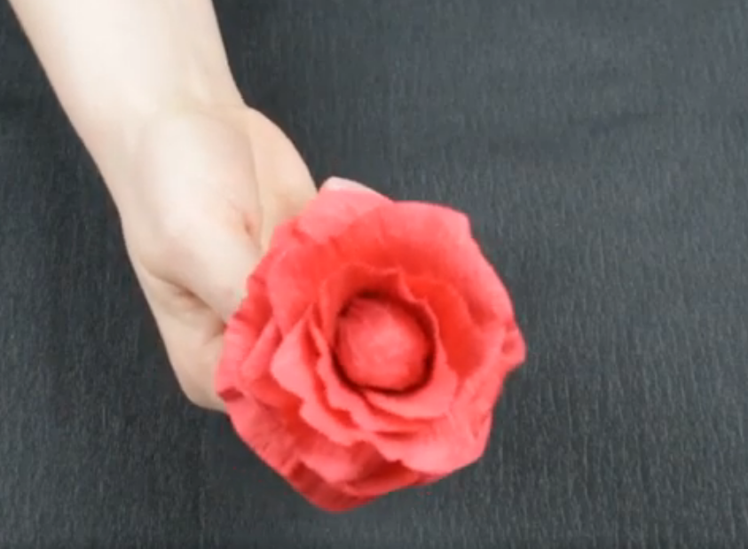 Роза с лепестками для букета из бумаги