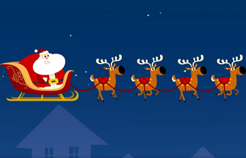 Олени Санта Клауса на Рождество
