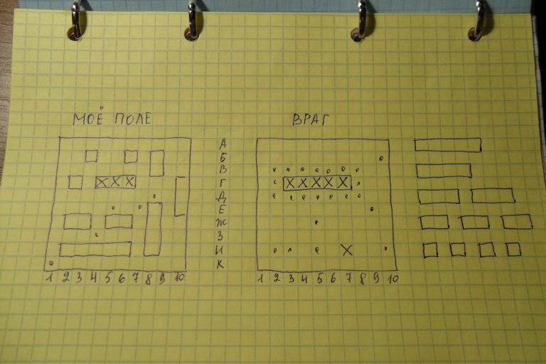 Игра морской бой на бумаге в клетку как рисовать на 2 человека